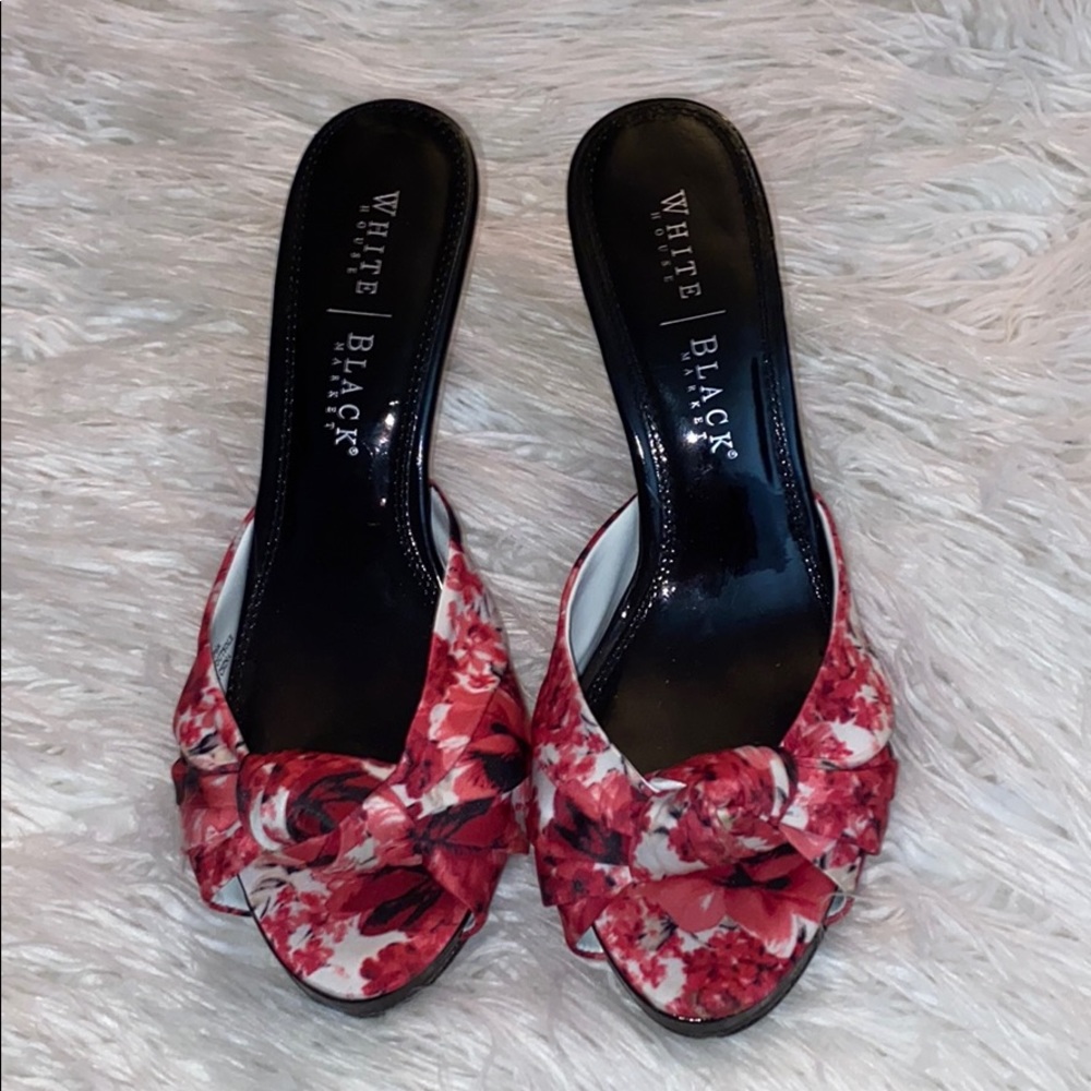 White House Black Market Gwen Floral Heels